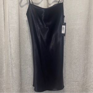 BEBE Satin slit dress